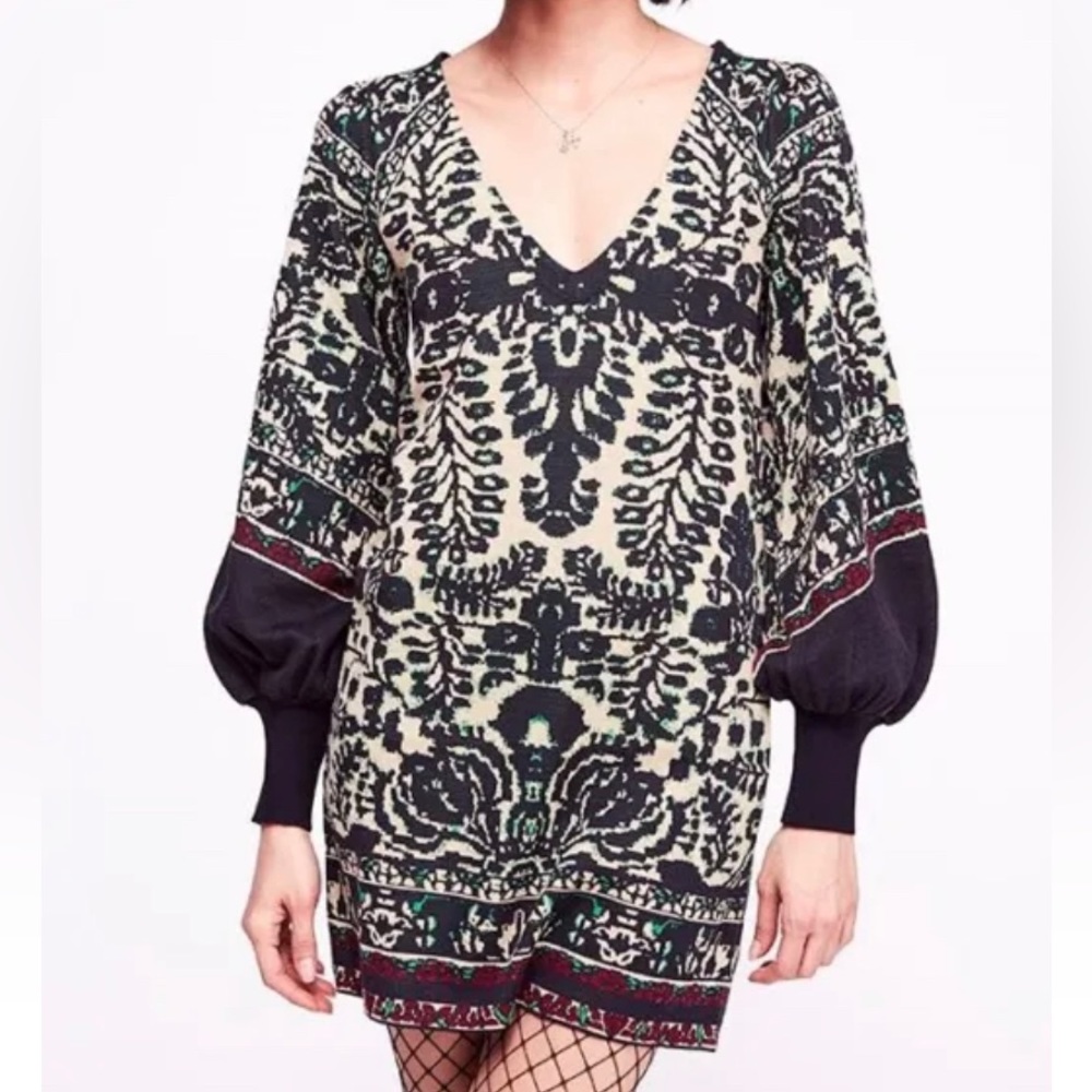 NWT Free People Lyrics Sweater Mini Camel Dress